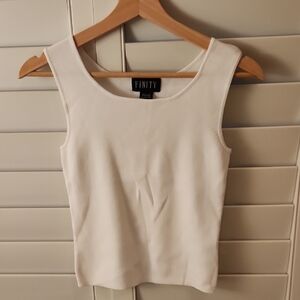 Finity White Fitted Sleeveless Tank Top